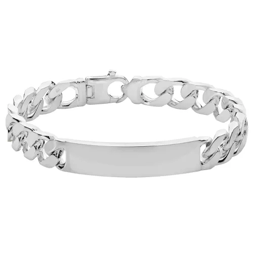 Silver Mens' Curb Id Bracelet 41.27g